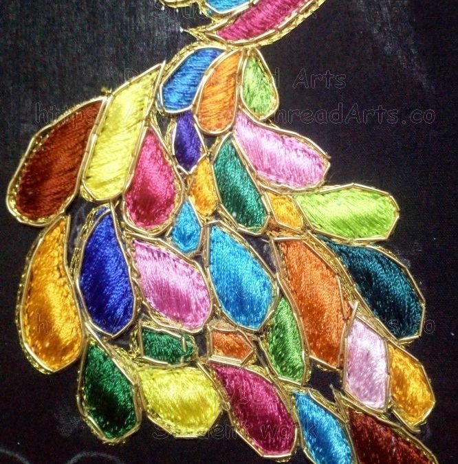 Aari Embroidery Class basic level student Saranya’s neat work.