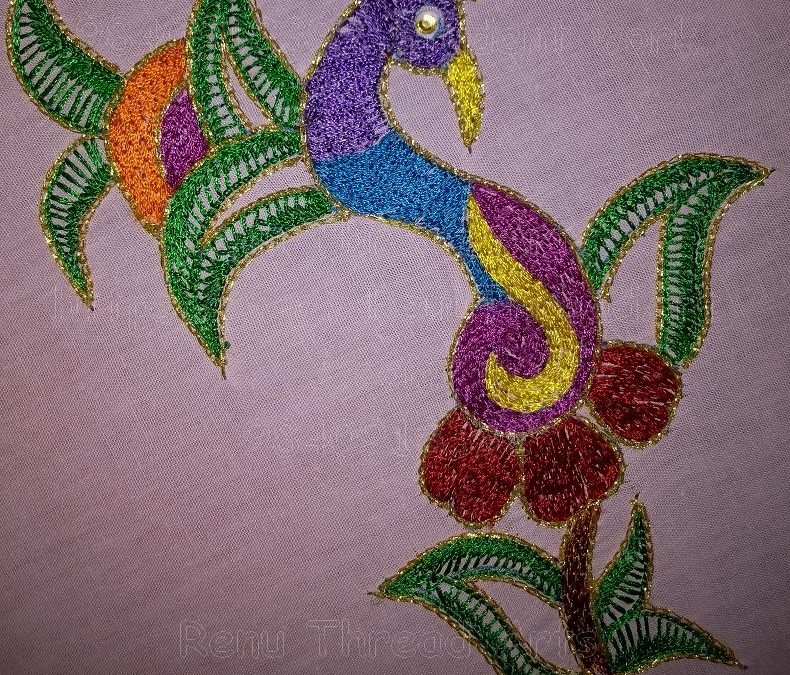 Aari Embroidery Class basic level student Suganya’s Aari work