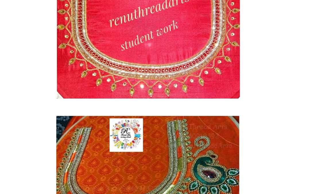 Aari embroidery class chennai – students work