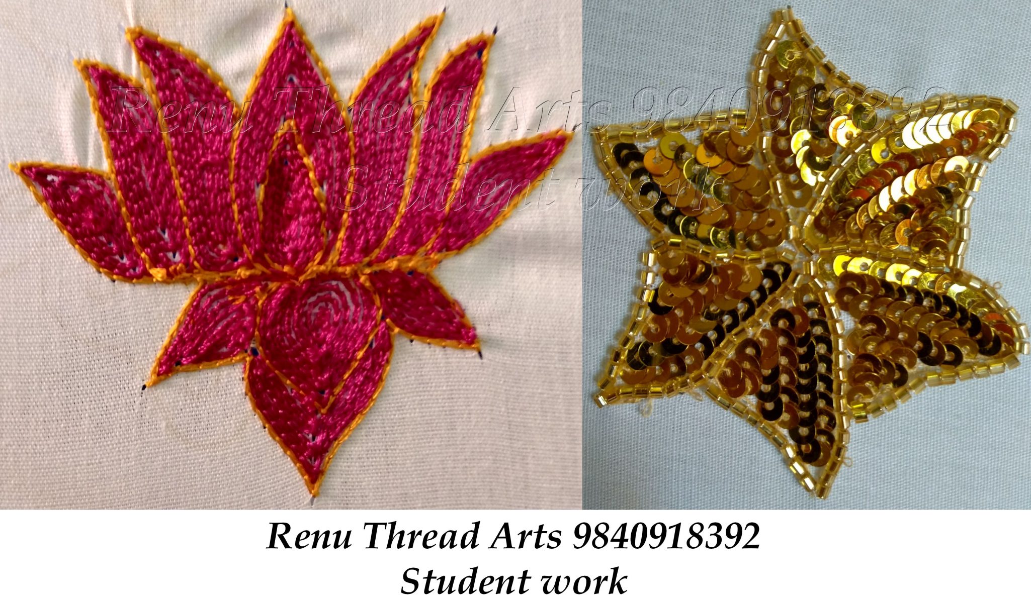 Our student Lakshmi and Sahana’s Aari work.