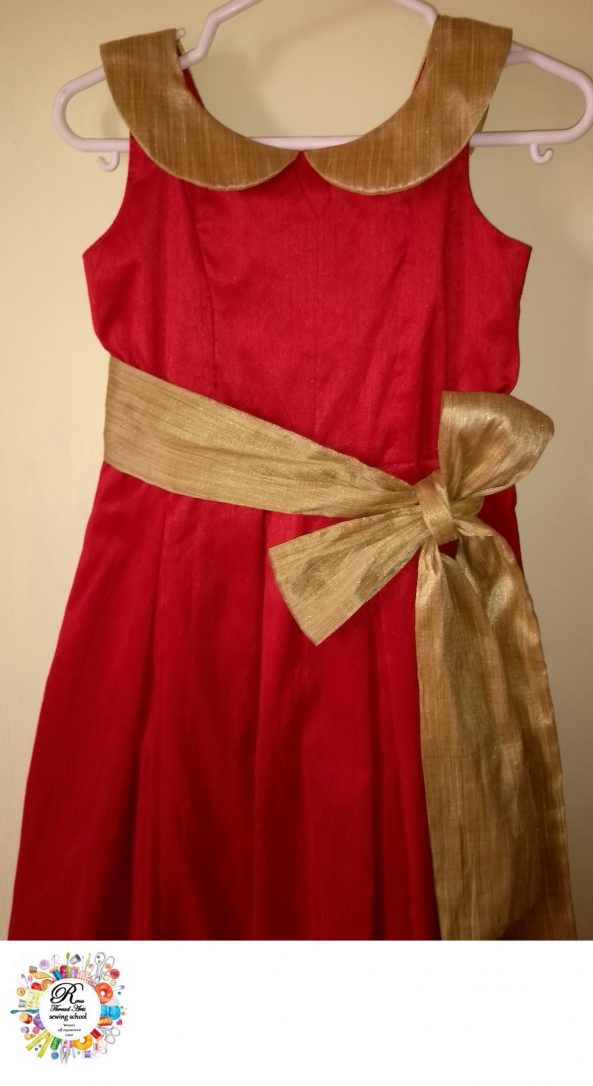 Long gown with peter pan collar